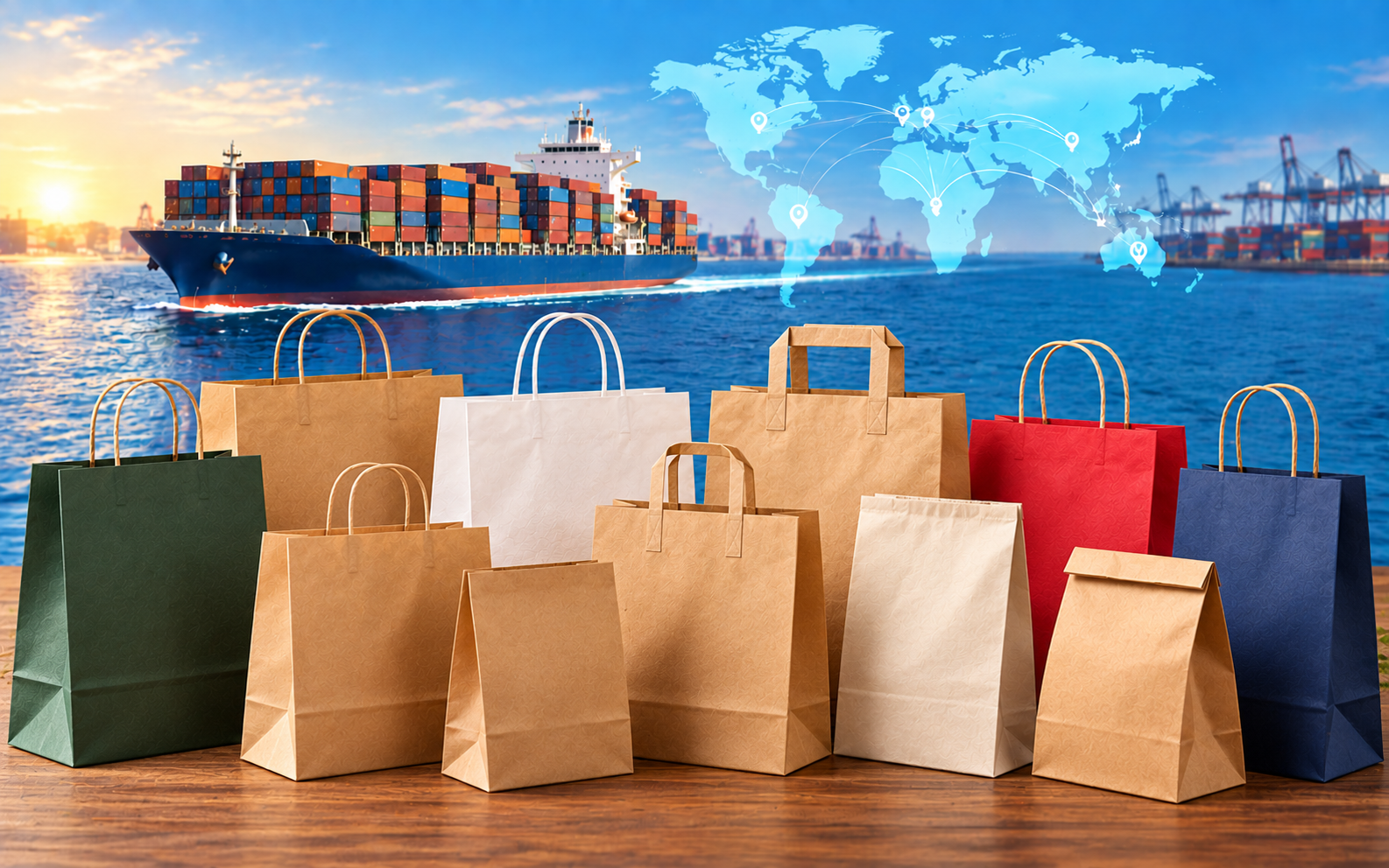 Kraft and coloured paper bags